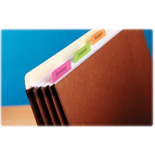 Post-it 2" x 1.5" Assorted Bright Color Tab Write-on Durable Filing Tabs - 24pk