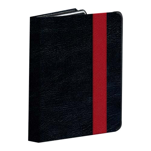 Powis Black Medium Grain with Red Strap iCase