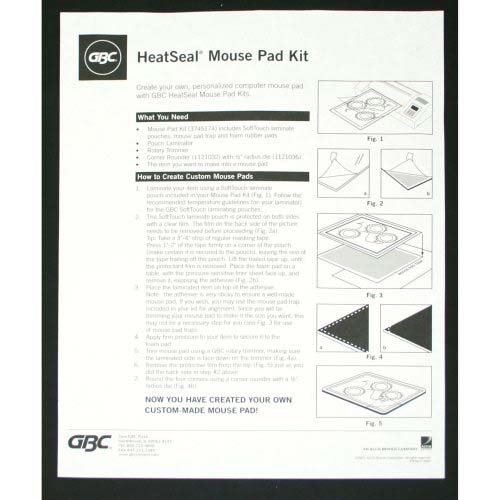 Premium GBC HeatSeal Premium Mouse Pad Kits 25pk - 3745174