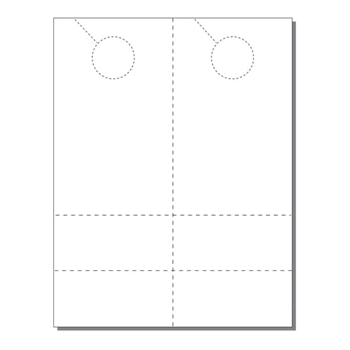 Print Your Own 2-up Laser Perforated Door Hangers with 2 Coupons - 250pk