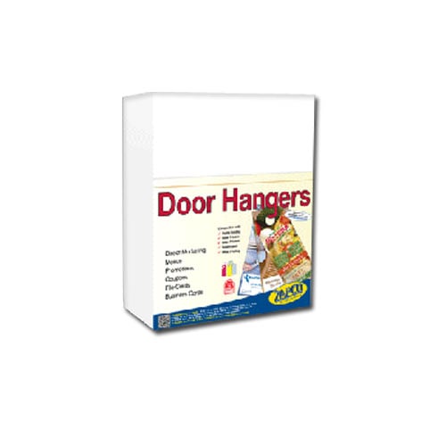 Print Your Own Bristol Green 2-up Laser Perforated Door Hangers with Club Cards - 250pk - Clearance Sale