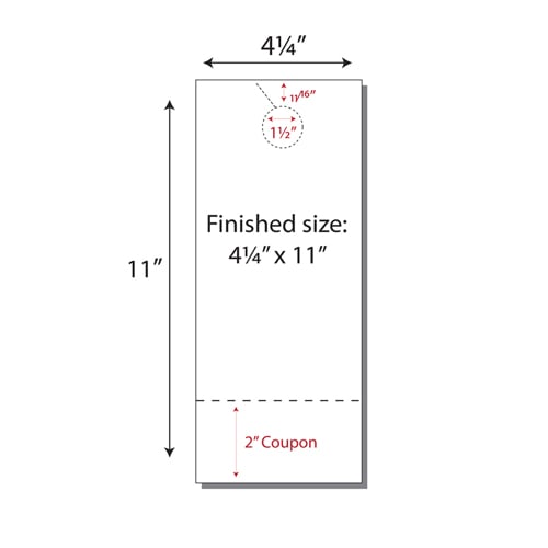 Print Your Own 2-up Laser Perforated Door Hangers with Coupon - 250pk