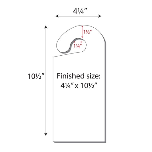 Print Your Own 2-up Laser Perforated Hook Shaped Door Hangers - 250pk