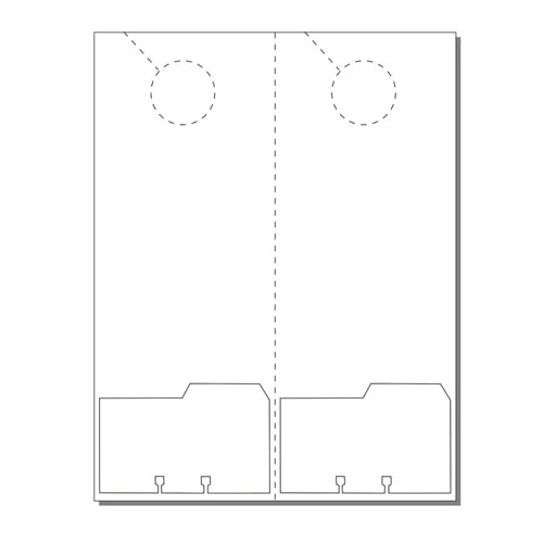 Print Your Own 2-up Laser Perforated Door Hangers with File Cards - 250pk