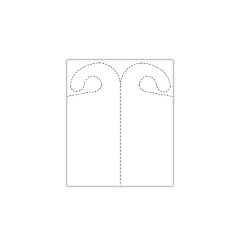 Print Your Own 2-up Laser Perforated Hook Shaped Door Hangers - 250pk