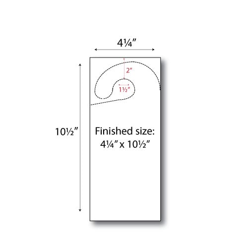 Print Your Own 2-up Laser Perforated Hook Shaped Door Hangers - 250pk