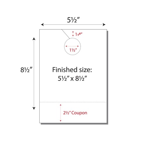Print Your Own 2-up Laser Perforated Jumbo Door Hangers with Coupon - 250pk