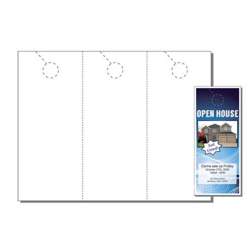 Print Your Own 3-up Laser Perforated Door Hangers - 250pk