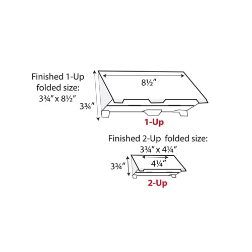 Print Your Own Standard Horizontal 1-Up or 2-Up Tri-Fold Table Tent - 250 pk