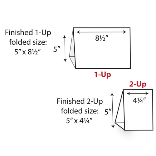Print Your Own Tall Horizontal 1-Up or 2-Up Tri-Fold Table Tent - 250 Sheets
