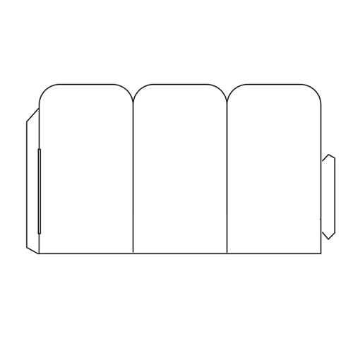 Print Your Own Vertical Round Edge 1-Up Tri-Fold Table Tent - 250 Sheets