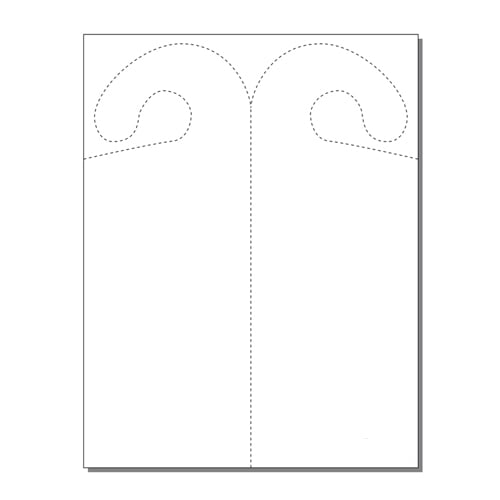 Print Your Own 2-up Laser Perforated Hook Shaped Door Hangers - 250pk