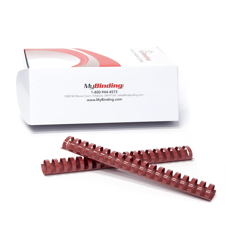 1-1/2" Maroon Plastic Binding Combs - 50pk