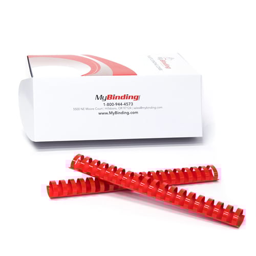 1/4" Red Plastic Binding Combs - 100pk