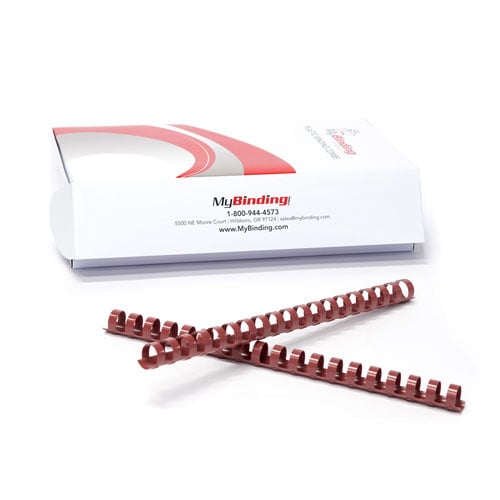 1" Maroon Plastic Binding Combs - 50pk