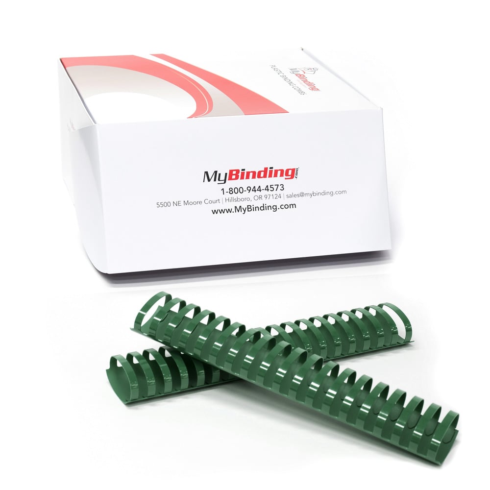 2" Hunter Green Plastic Binding Combs - 40pk