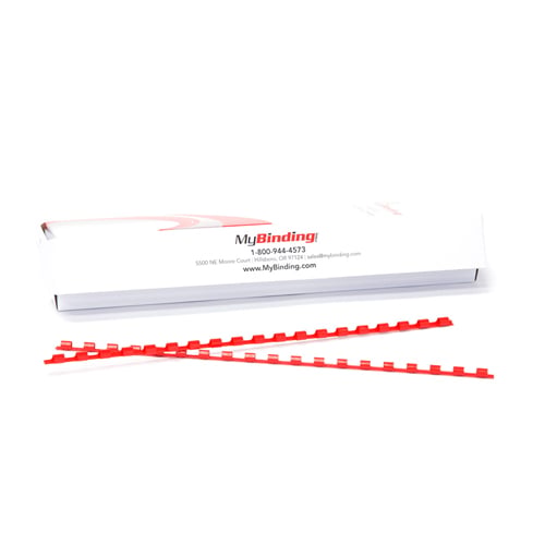 3/16" Red Plastic Binding Combs - 100pk - Clearance Sale