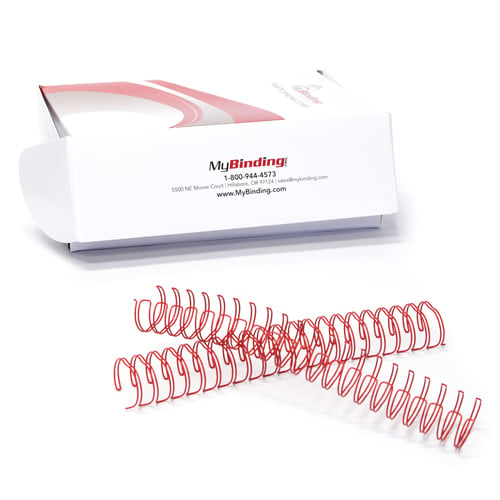 Red 3/8" 3:1 Pitch Twin Loop Wire - 100pk