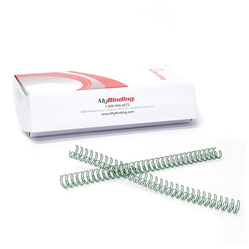 Green 9/16" 3:1 Pitch Twin Loop Wire - 100pk