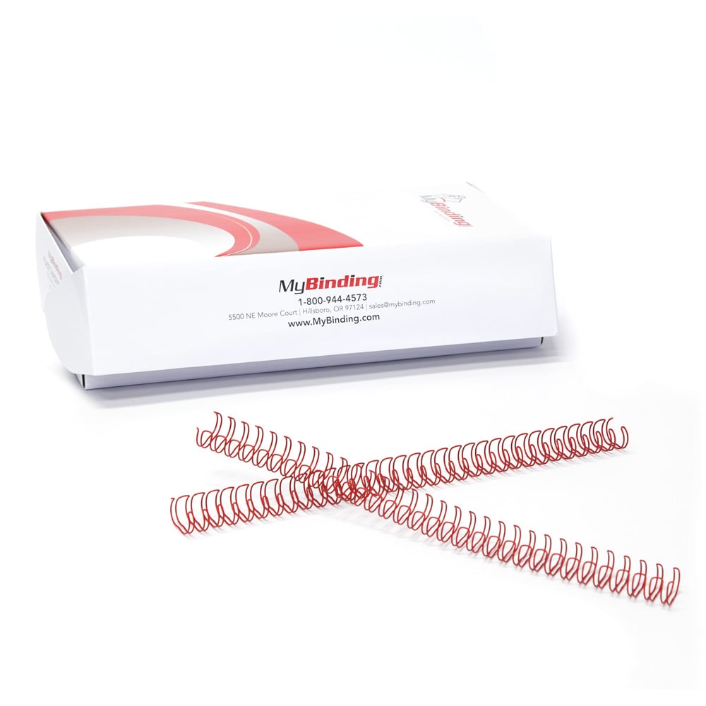 Red 7/16" 3:1 Pitch Twin Loop Wire - 100pk