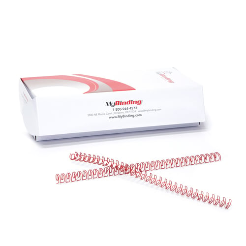 Red 5/16" 3:1 Pitch Twin Loop Wire - 100pk