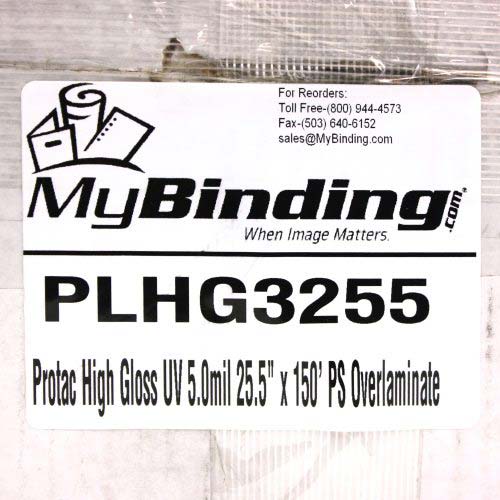 Protac High Gloss UV 5.0mil 25.5" x 150' PS Overlaminate
