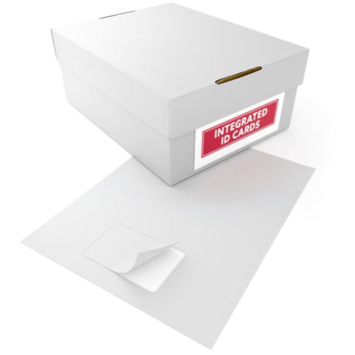 60lb Punch Out Style 1up Printable Integrated ID Cards - 1000pk