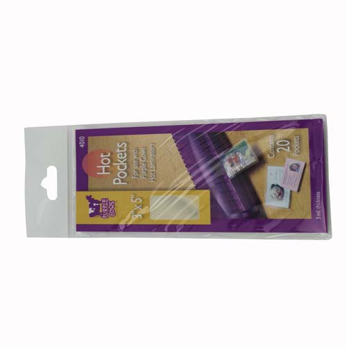 Purple Cows 3" x 5" 3mil Laminating Hot Pockets Pouches - 20pk