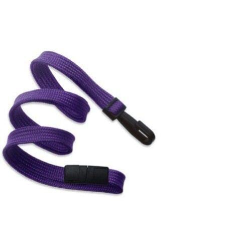 Purple Flat Braid Break-Away Lanyard with Narrow Hook - 100pk - Clearance Sale