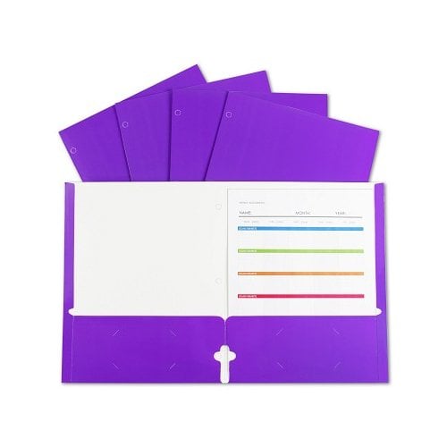 Laminated Paper Two-Pocket Folders with 3-Hole Punch