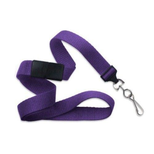 Purple Microweave Break-Away Lanyard with NPS Swivel Hook - 100pk