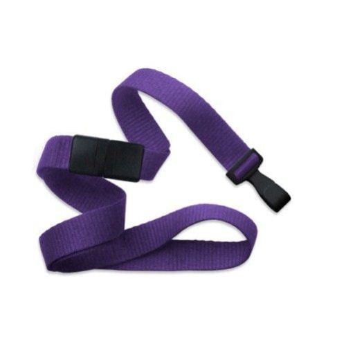 Purple Microweave Break-Away Lanyard with Wide Plastic Hook  - 100pk