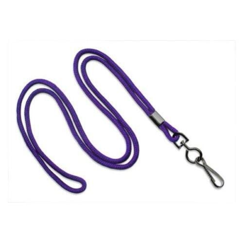 Purple Round Braid Lanyard with Black Swivel Hook - 1000pk