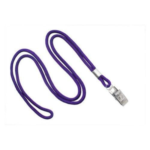 Purple Round Braid Lanyard with NPS Bulldog Clip - 100pk