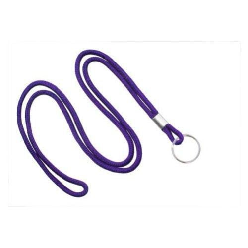 Purple Round Braid Lanyard with NPS Split Ring - 100pk