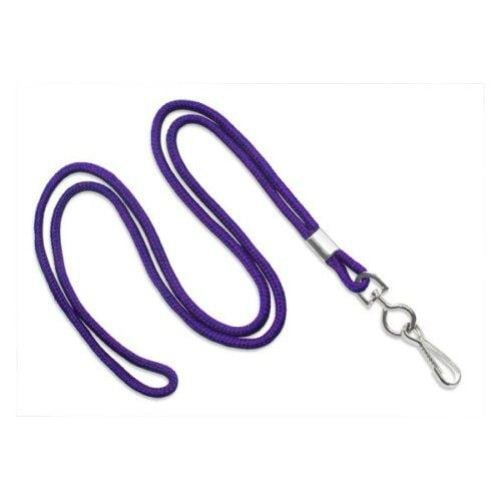 Purple Round Braid Lanyard with NPS Swivel Hook - 100pk