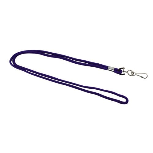 Purple Round Braid Lanyard with NPS Swivel Hook - 100pk