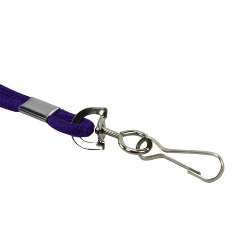 Purple Round Braid Lanyard with NPS Swivel Hook - 100pk