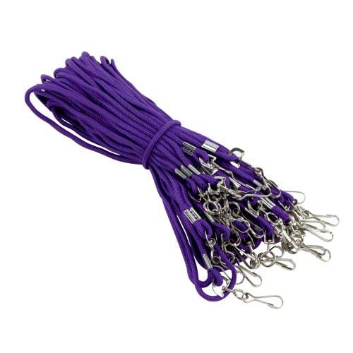 Purple Round Braid Lanyard with NPS Swivel Hook - 100pk