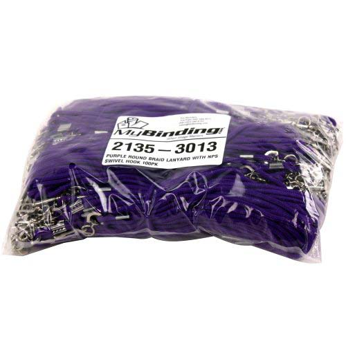 Purple Round Braid Lanyard with NPS Swivel Hook - 100pk