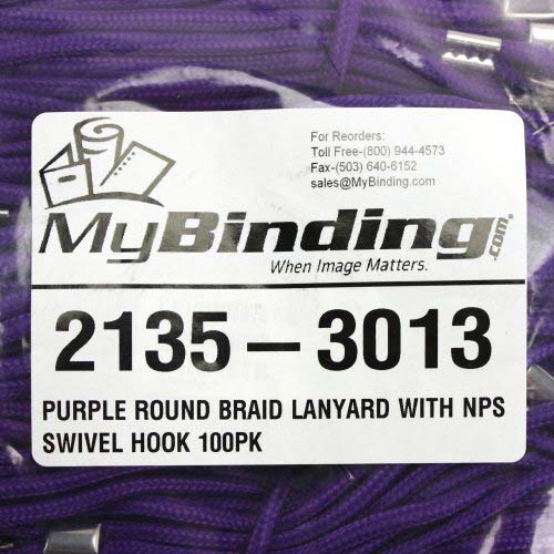 Purple Round Braid Lanyard with NPS Swivel Hook - 100pk