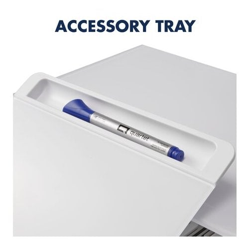 Quartet Desktop Glass Monitor Riser (Adjustable Height) with Dry Erase Board - Q090GMRW01