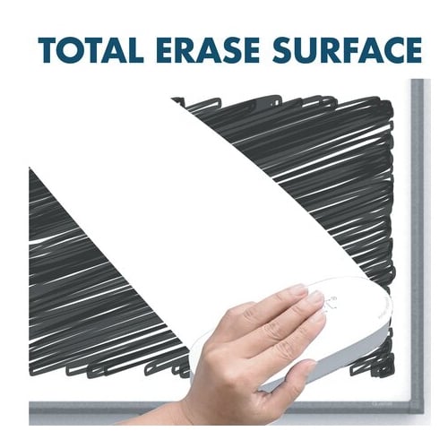 Quartet Silhouette Total Erase 39" x 22" Whiteboard With Charcoal Aluminum Frame