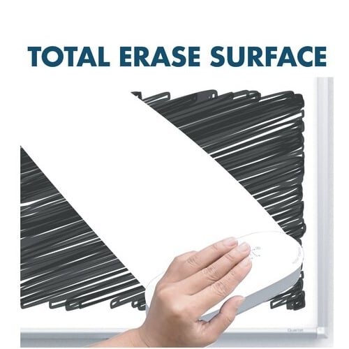 Quartet Silhouette Total Erase 50" x 28" Whiteboard With Silver Aluminum Frame