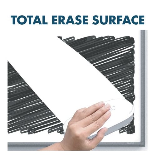 Quartet Silhouette Total Erase 50" x 28" Whiteboard With Charcoal Aluminum Frame