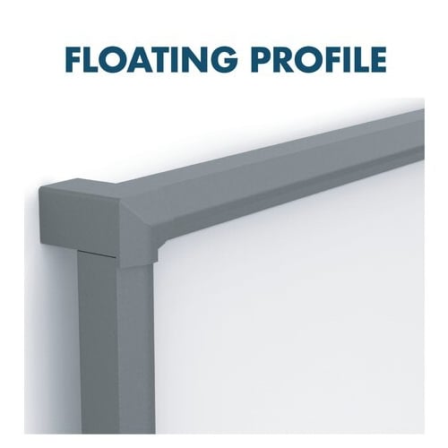 Quartet Silhouette Porcelain 39" x 22" Magnetic Whiteboard With Charcoal Aluminum Frame