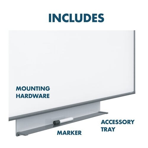 Quartet Silhouette Porcelain 39" x 22" Magnetic Whiteboard With Charcoal Aluminum Frame