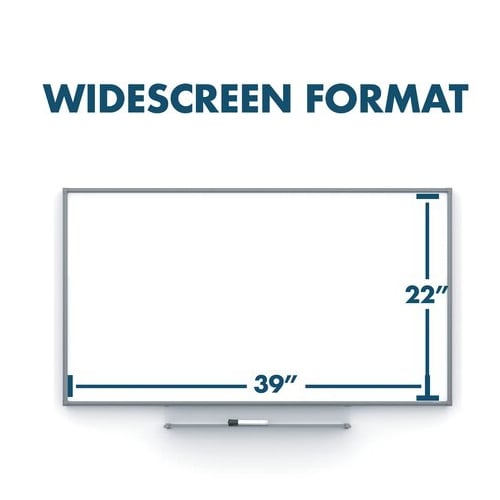 Quartet Silhouette Porcelain 50" x 28" Magnetic Whiteboard With Silver Aluminum Frame