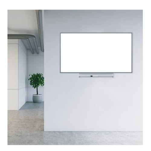 Quartet Silhouette Porcelain 50" x 28" Magnetic Whiteboard With Charcoal Aluminum Frame