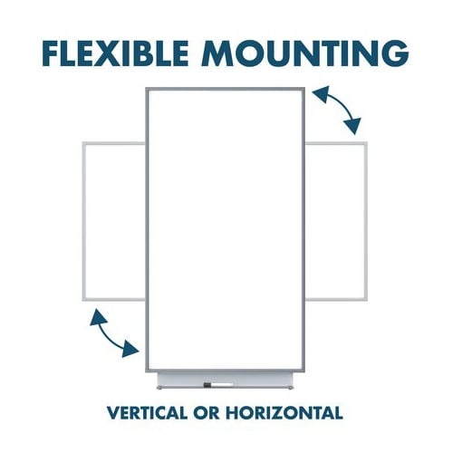 Quartet Silhouette Porcelain 50" x 28" Magnetic Whiteboard With Charcoal Aluminum Frame